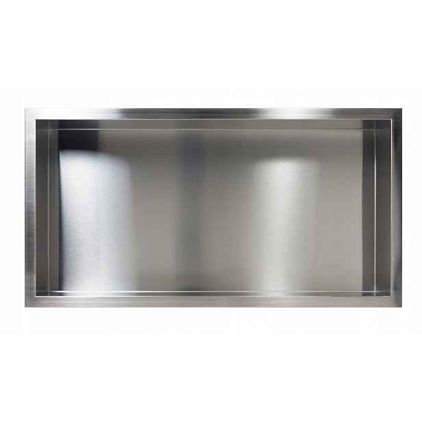 Koupelnová Polička 60x30x10 Inox S Límcem Balneo Nerezová Ocel