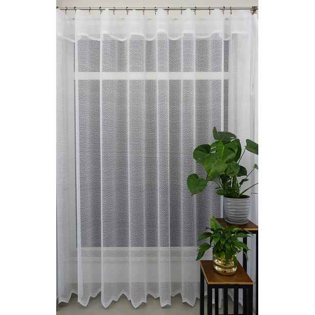 Mg Záclona síťová síť Zygzak 41002 Bílá 350x160 cm hotová s páskou M