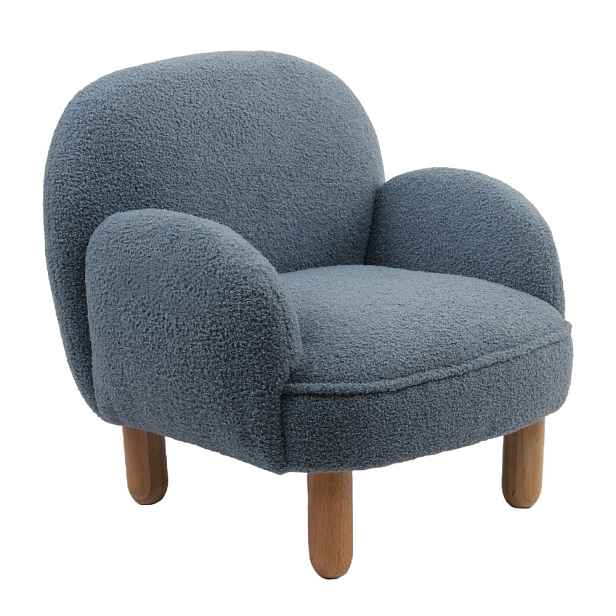 Modré dětské křesílko z textilie bouclé Rocky – Vipack