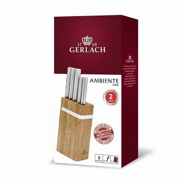 Sada nožů v bloku Gerlach Ambiente Oak 5 ks