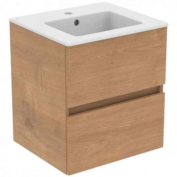 Ideal Standard Eurovit - Skříňka s umyvadlem, 55x50x44 cm, 2 zásuvky, přírodní dub R0571Y8
