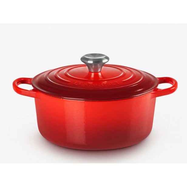 Le Creuset Signature - Pekáč kruhový s poklicí, objem 4,2 l, cerise 21177240602430