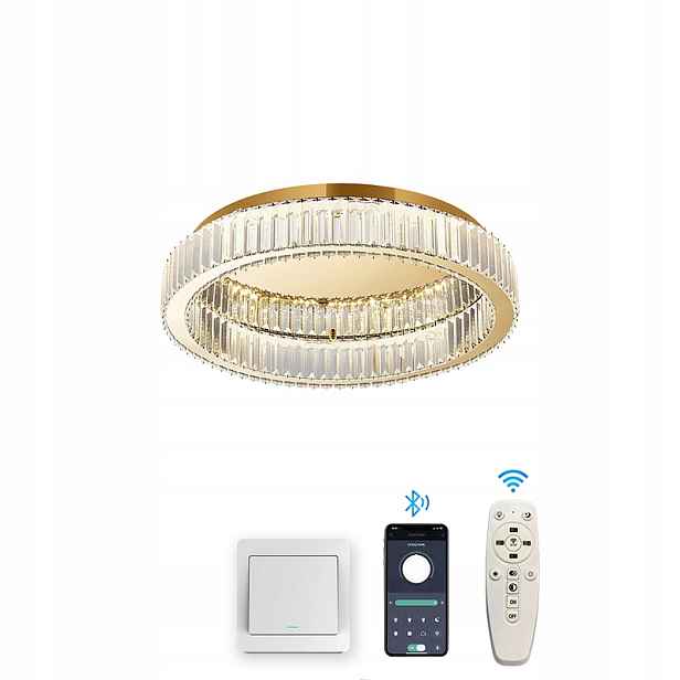 Lukkolight stropní svítidlo Led 32 W Křišťálová 40 cm Ovládání Cct