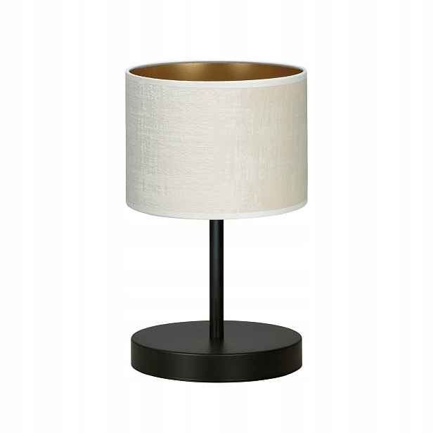 Noční Lampa Emibig Hilde E27 34 cm Kov/Černá/Bílá tkanina