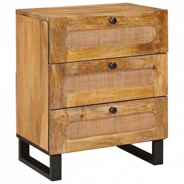 vidaXL Noční skříňka Přírodní 50 x 33 x 62 cm Masivní mangové dřevo
