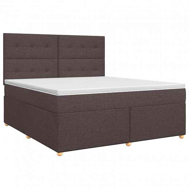 vidaXL Postel boxspring s matrací Tmavě hnědá 140 x 200 cm Textil