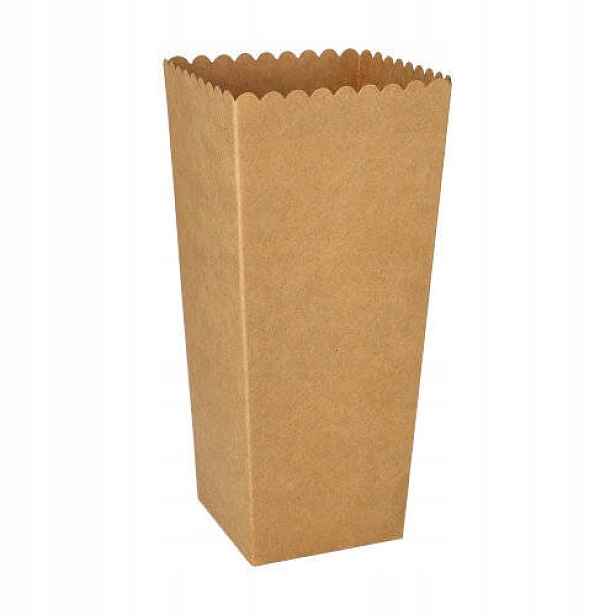 Krabice na popcorn křídla na jedno použití kraftové papírové 7x7x19,7cm 100 Ks