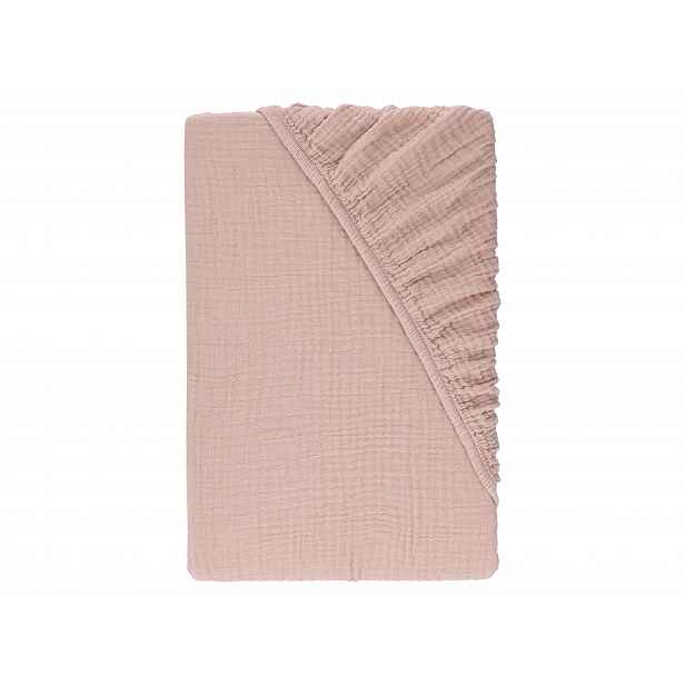 Livarno® Mušelínové napínací prostěradlo, 90-100 x 200 cm (světle růžová)