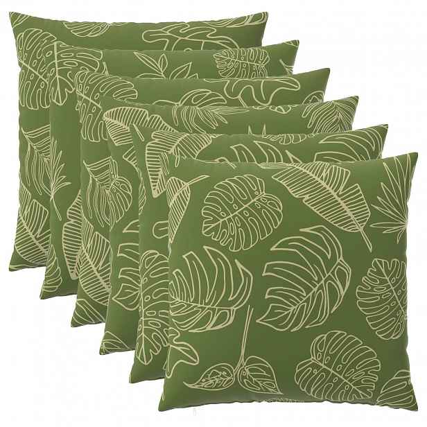 vidaXL Povlak na polštář 6 pcs HEERLEN Listový design 60 x 60 cm