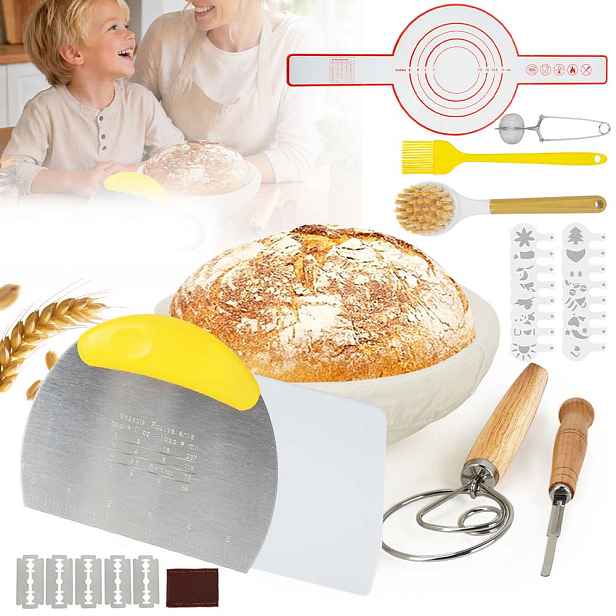 Startovací Sada Pro Pečení Chleba Na Kvásku, Košík Na Pečení Chleba+nůž