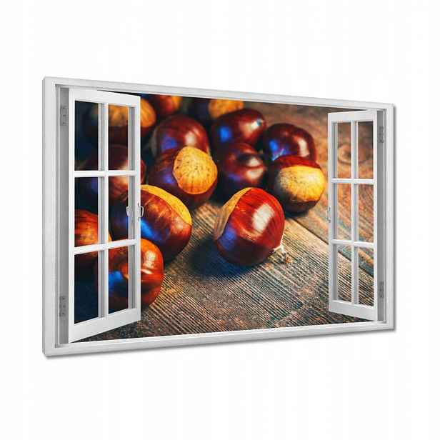 Obrazy 90x60 Ořechy na prkně Bronz