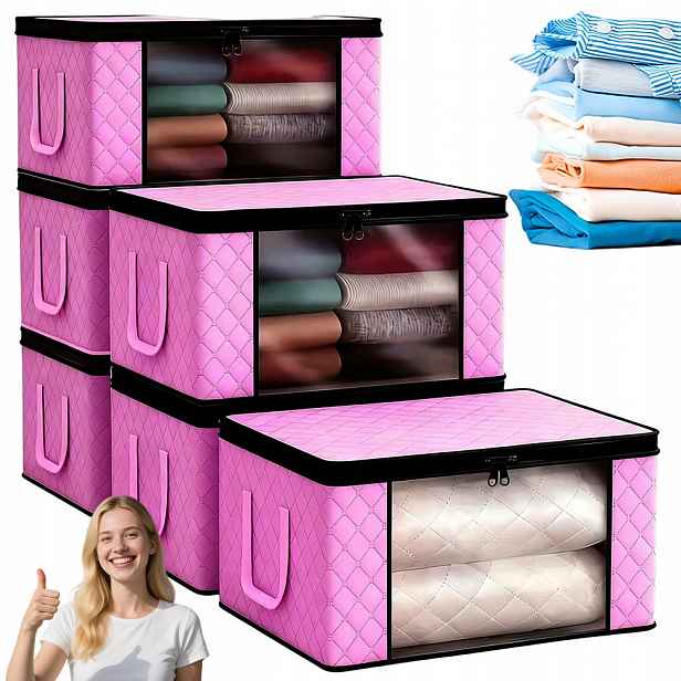 6 x Organizér Na Oblečení Zásobník Na Povlečení Přikrývka Deky Pouzdro XXL Velký