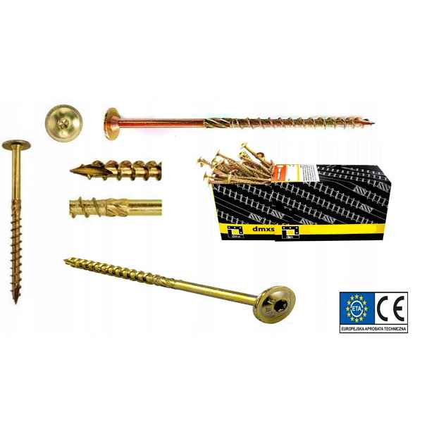 Tesařské Vruty Do Dřeva 8x340 Torx Talířová Hlava DMX 50 Ks