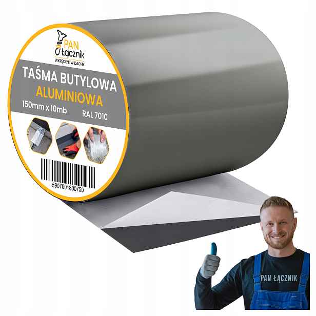 Butylová páska Dekarska hliníková 150 mm 10 m Antracit RAL7010 Dacho 6 ks