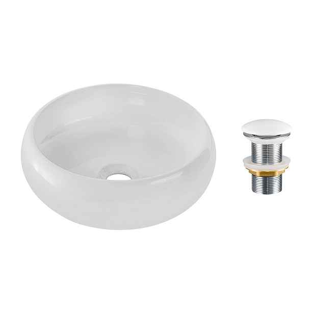 Comad Sada keramického umyvadla na desku s výpustí WIKI 36 cm bílá