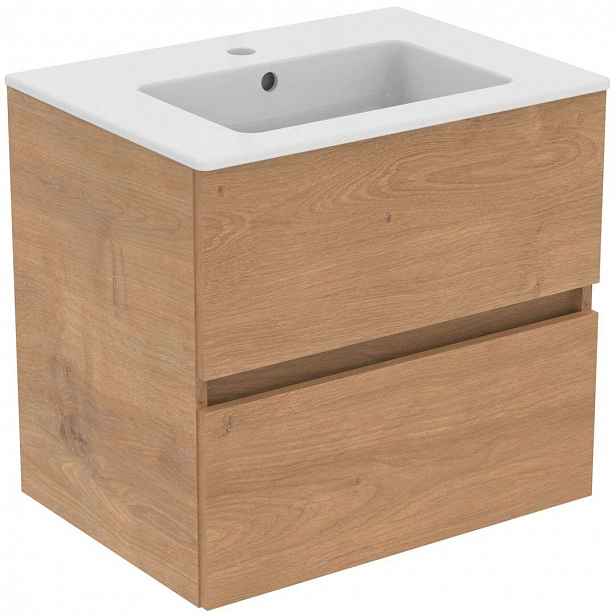 Ideal Standard Eurovit - Skříňka s umyvadlem, 55x60x44 cm, 2 zásuvky, přírodní dub R0572Y8