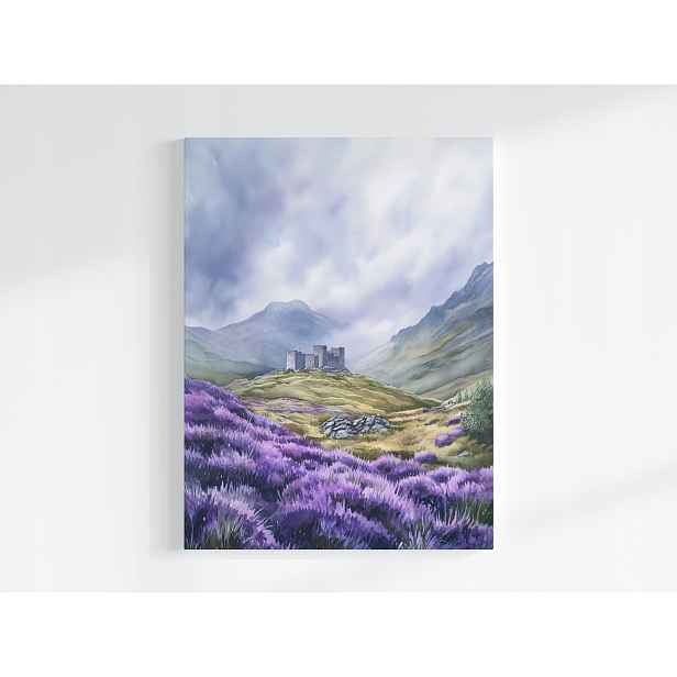 Plakát Krajina Skotsko Highland Hory Zámek Vřesy 75x100