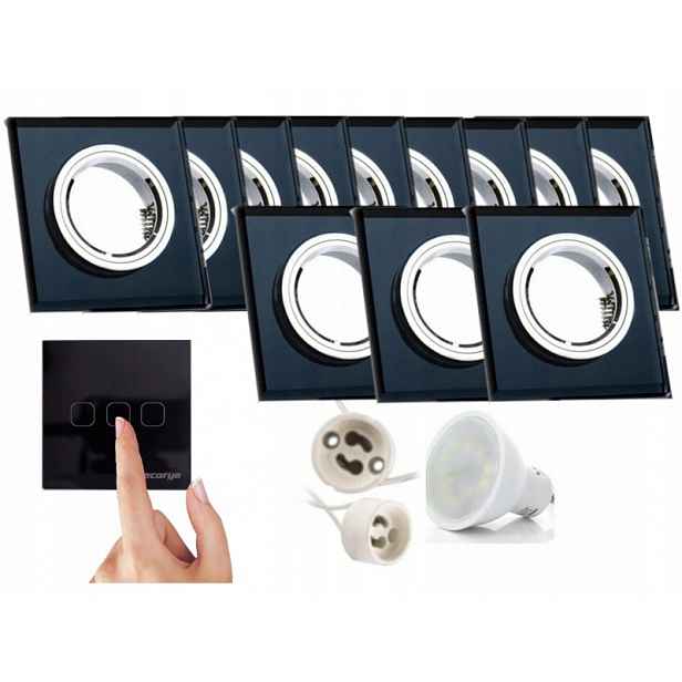 Sada 12 x objímek Halogenové lampy spínač Led žárovky Hotová sada