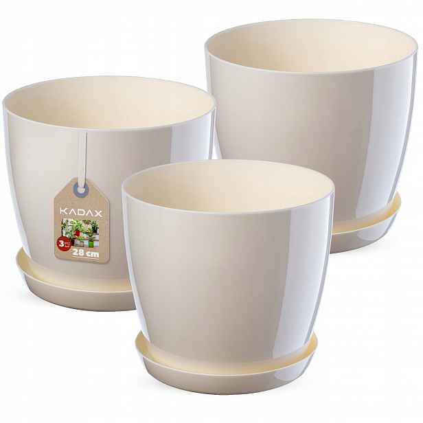 Set 3x Květináč Oblečení Krém 28cm