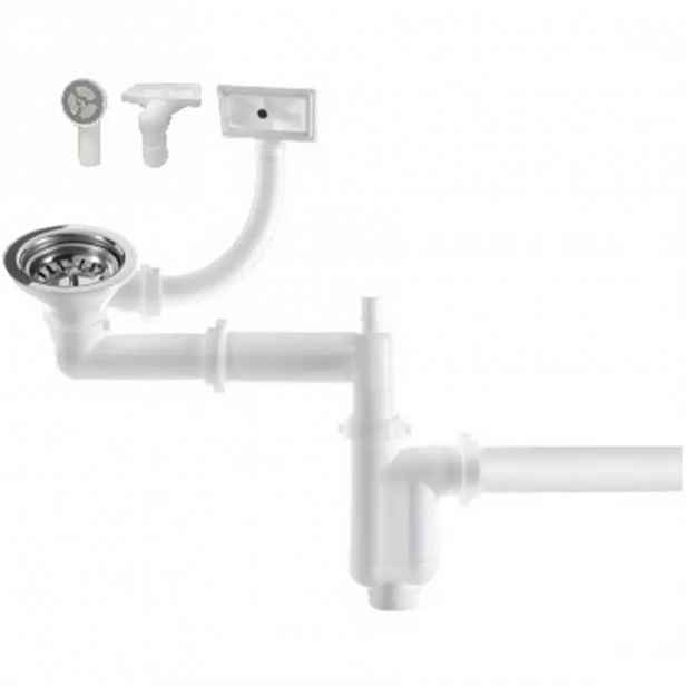 Sifon dřezový 1-komorový, připojení k pračce, myčce