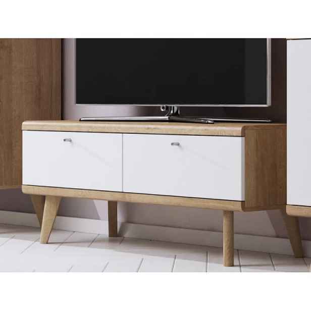 TV stolek Primo, dub riviera/bílý