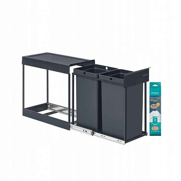 Kuchyňský odpadkový koš 48.6x25.4x44 cm Šedý Songmics