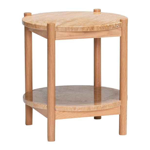 Kulatý odkládací stolek s deskou z kamene ø 43 cm Trava – Hübsch