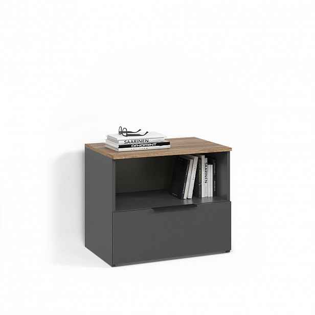 Livinity® KREDENC Piave Anthracite/Sonoma s klapkou