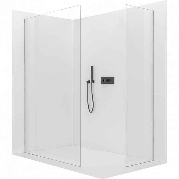 Sprchová zástěna Walk-in Crystal T L/P - 8 mm - bezvzpěrový systém - zlatá, transparentní sklo - 50x50x200 cm