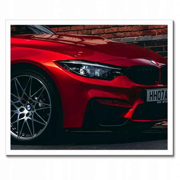 Plakáty v rámu 50x40 Červené Bmw Auto