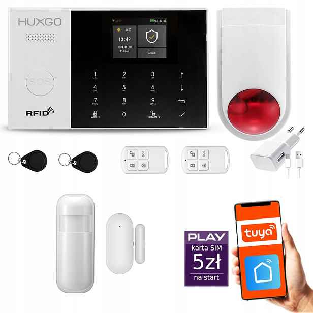 Bezdrátový Gsm alarm 4G WiFi – sada Huxgo HXA005 se sirénou R1BS