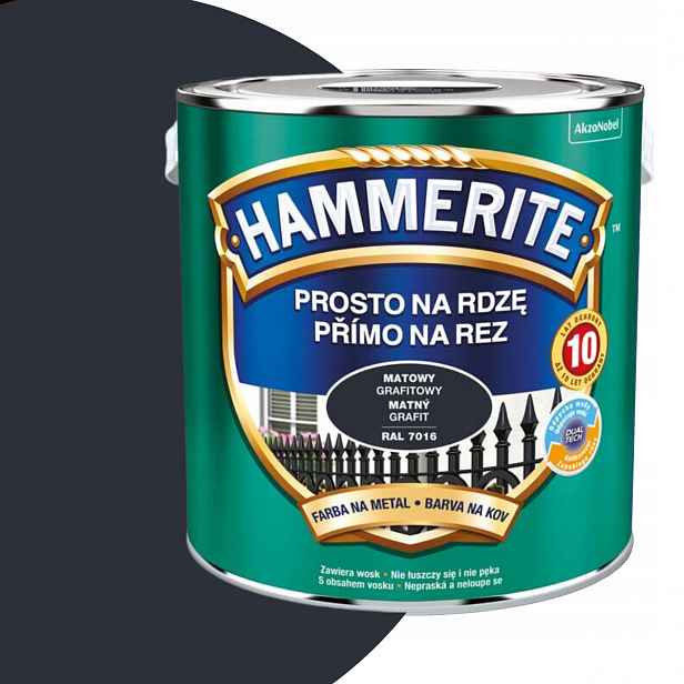 Hammerite Přímo na rez 2,5L Grafitový Mat Ral 7016