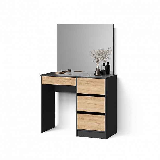 Livinity® TOALETNÍ STOLEK Imola Antracit/zlatý dub 90 cm