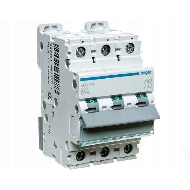 NDN320 Mcb 10kA,D,20A 3p. nadproudový vypínač