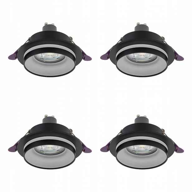 Tk Lighting Sada 4x Spot Bodové svítidlo Černá Jet Black Metal GU10