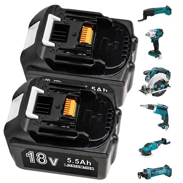 Akumulátor 18 V, 5500 mAh, lithium-iontová, Led, 2 kusy