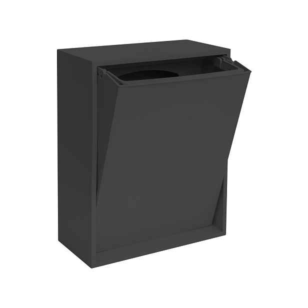 Černý odpadkový koš na tříděný odpad/nástěnný z recyklovaného plastu Recycling Box – ReCollector
