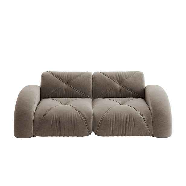 Modenvie 2SEDÁK z žinylky, 204/95/76 cm taupe, modulární bez montáže