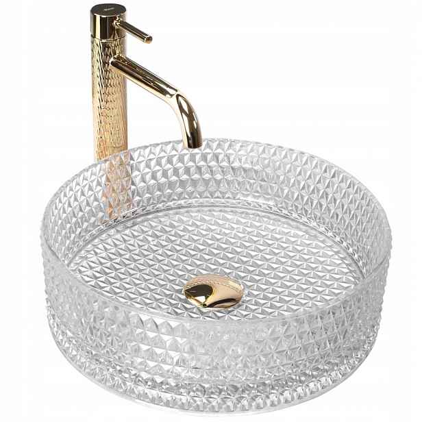 Moderní umyvadlo na desku Cristal 35 Transparent, sklo