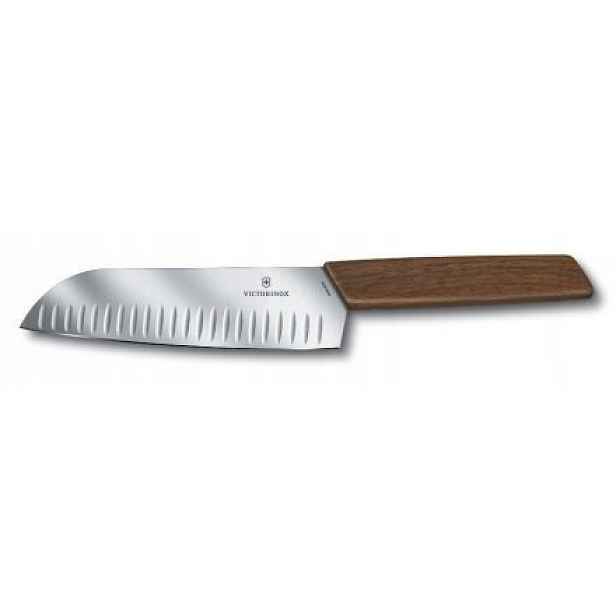 Swiss Modern Nůž Santoku, 17 cm, ořechové dřevo Victorinox 6.9050.17 kg