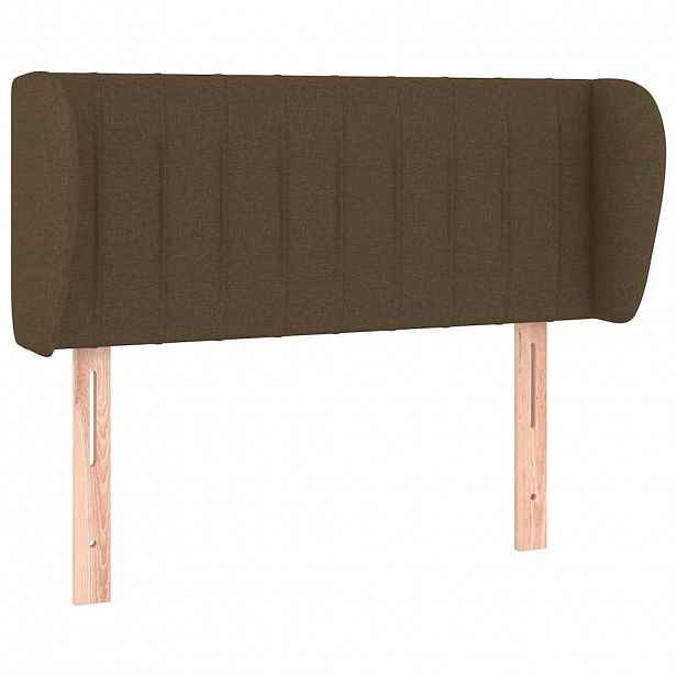 vidaXL Čelo postele typu ušák tmavě hnědé 103x23x78/88 cm textil