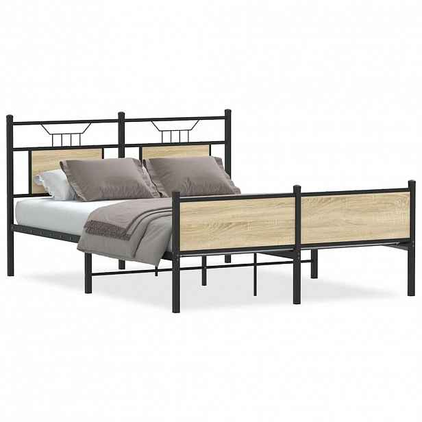 vidaXL Rám postele bez matrace dub sonoma 140x200 cm kompozitní dřevo