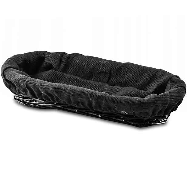 Affek Design HIWD8438 Proutěný košík na chléb, pečivo, příbor, černý, 26x10x6cm