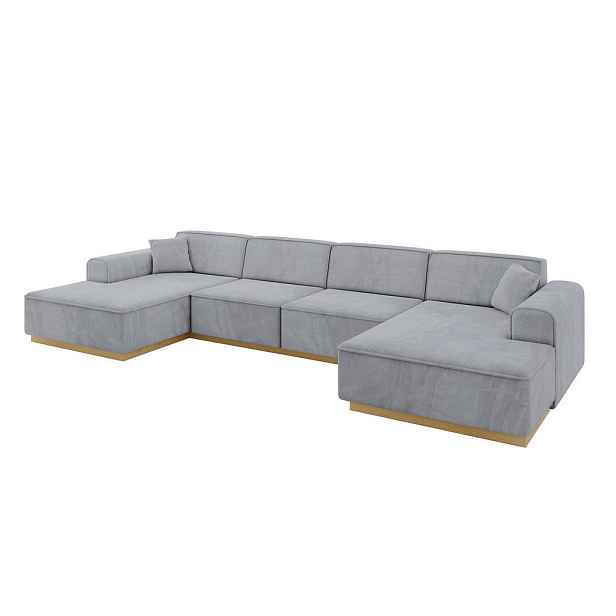 ALTDECOR SEDACÍ SOUPRAVA ve tvaru U IREA-U2-v2 386x165x80 Šedá Velur
