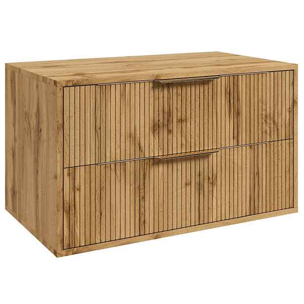 Badplaats SKŘÍŇKA POD UMYVADLO Rimini 2 zásuvky dub - 80 x 46 x 46 cm