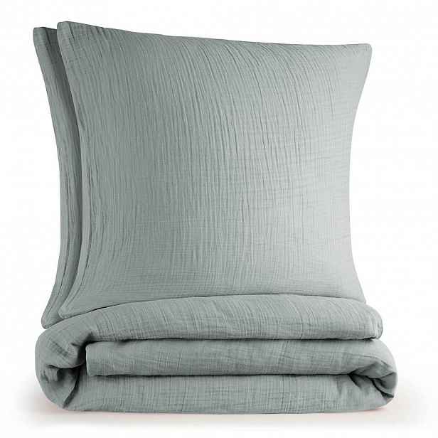 Blumtal POVLEČENÍ mušelín, 100% bavlna, 200/220 cm & 2x 80/80 cm, modrá