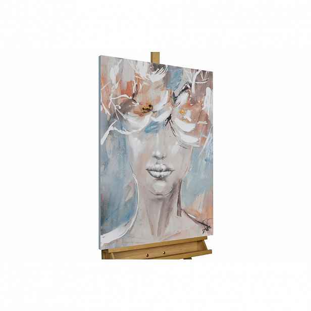 KUNSTLOFT RUČNĚ MALOVANÝ AKRYLOVÝ OBRAZ MODRÝ/BÍLÝ, 60/90 CM