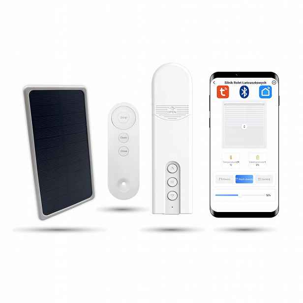 Ovladač řetízkových rolet s dálkovým ovládáním a solárním panelem Bluetooth Tuya