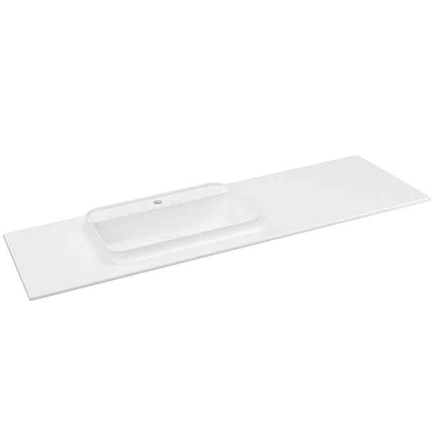 Sapho BRAHEA umyvadlo 146,6x51,5cm (110+35), rockstone, levé, bílá mat