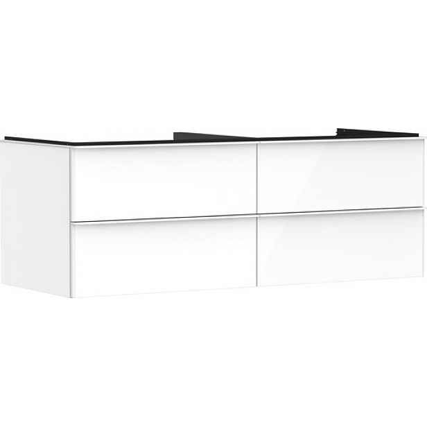 Skříňka pod umyvadlo pod desku Hansgrohe Xelu Q 136x49,5x55 cm bílá lesklá 54086700